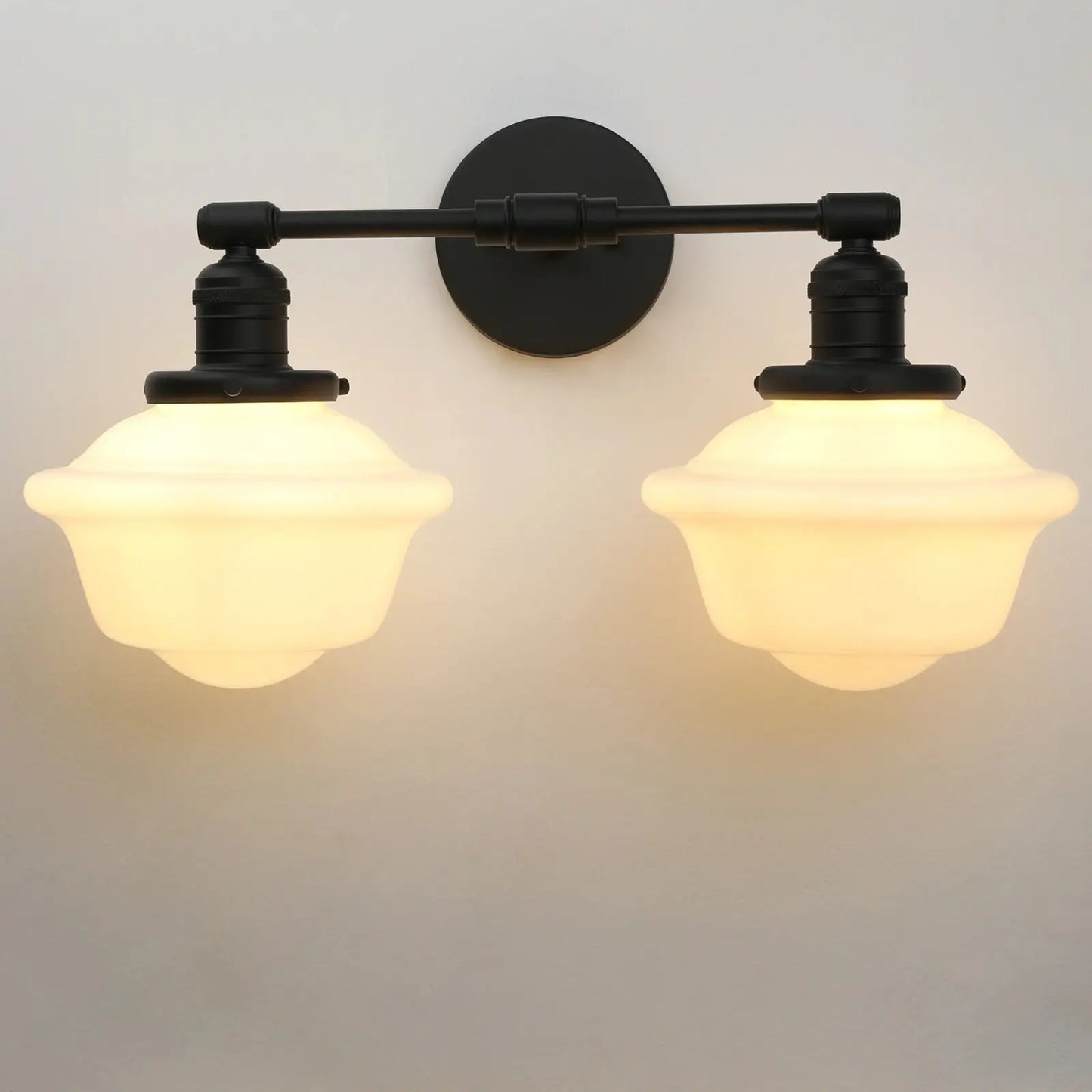 Vintage-style wall lamp with glass shades