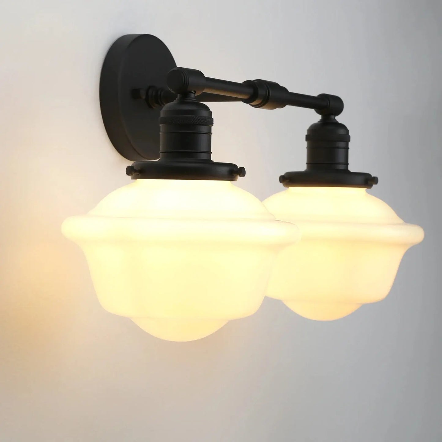 Vintage-style wall lamp with glass shades