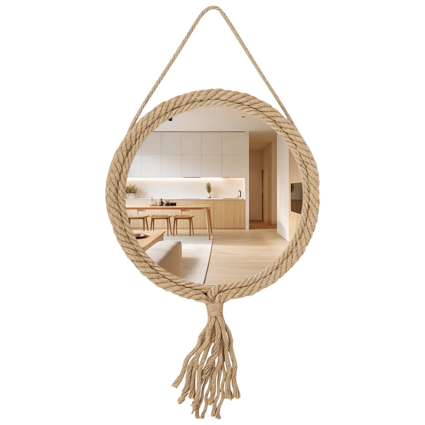 Wall Mirror Macrame Decorative Mirrors Boho Home Decoration Room Decors Aesthetic Wall Art For Living Room Bedroom
