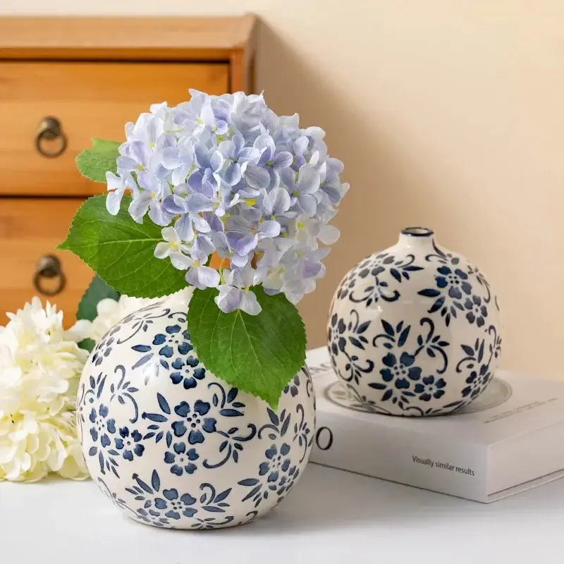 Decorative ceramic vase with floral design