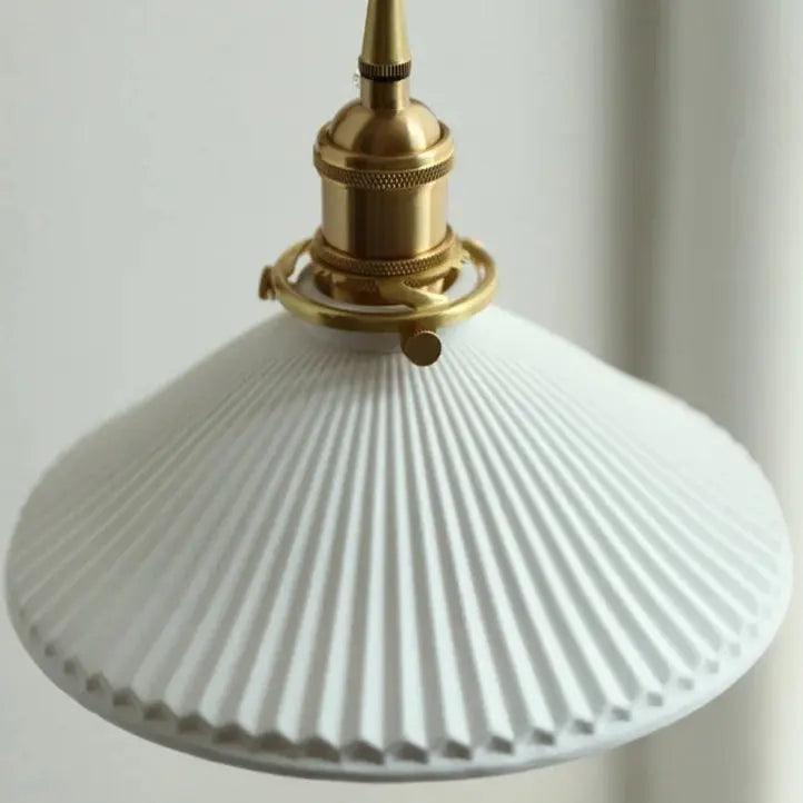 vintage wall lamp with pleated glass shade