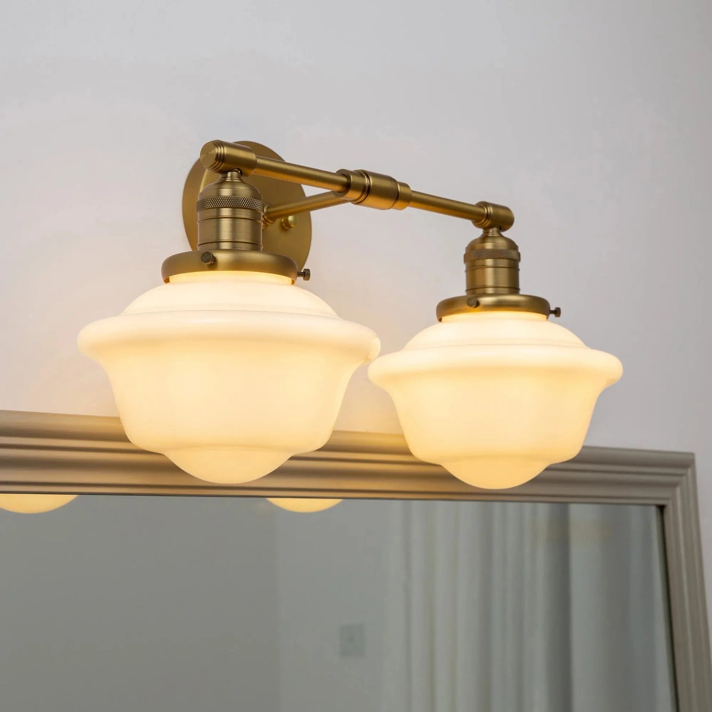 Vintage-style wall lamp with glass shades