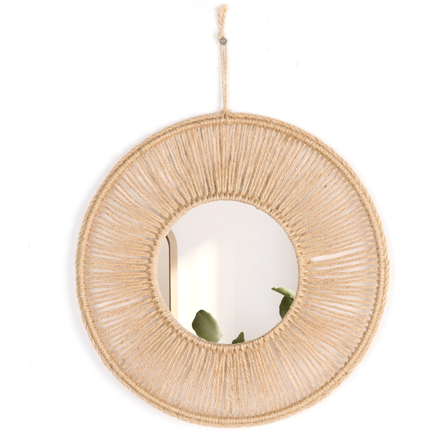 Handmade hemp rope mirror decoration mirror living room background decoration hallway shopping mall famous hotel wall decor