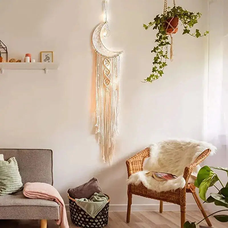 Cozy living room with a wicker chair, gray sofa
