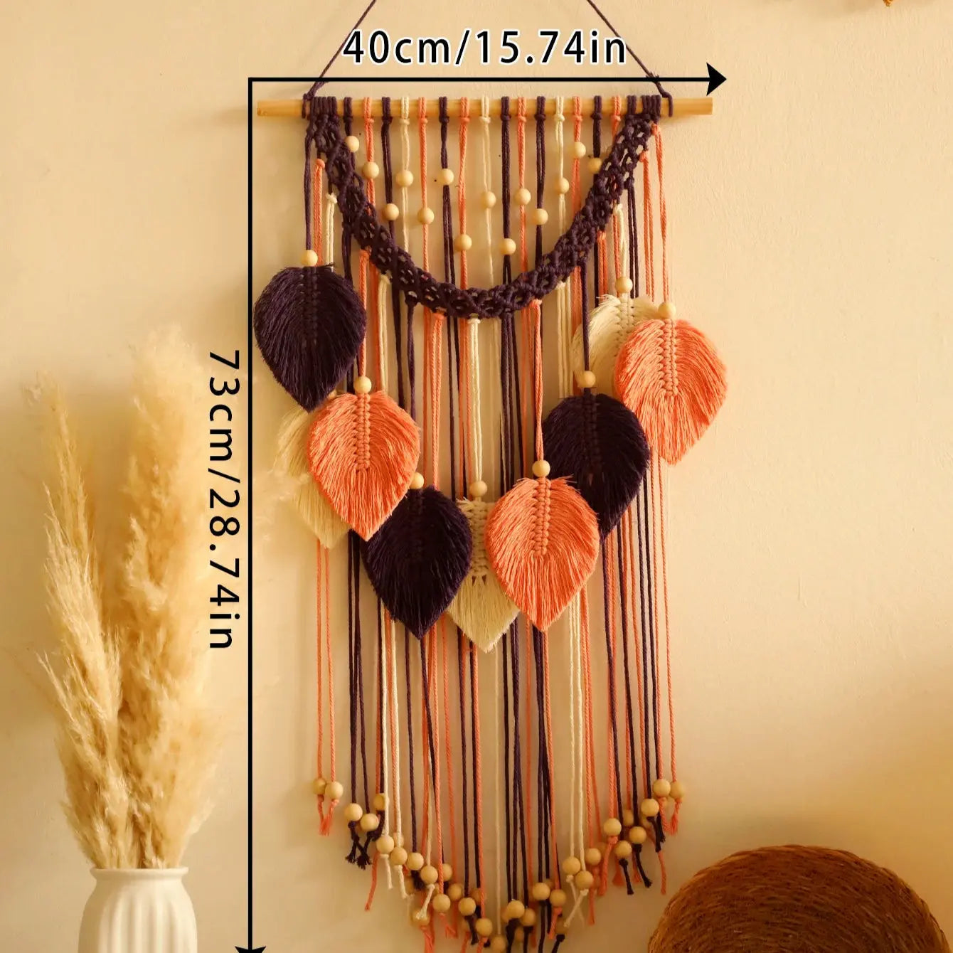 Decorative wall hanging with measurements