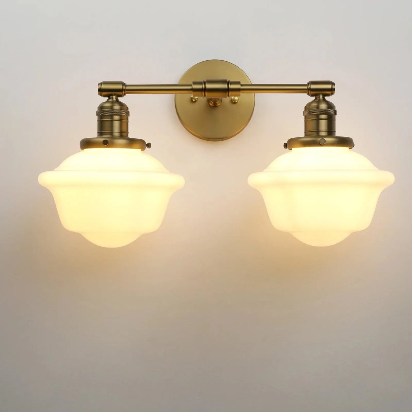 Vintage-style wall lamp with glass shades