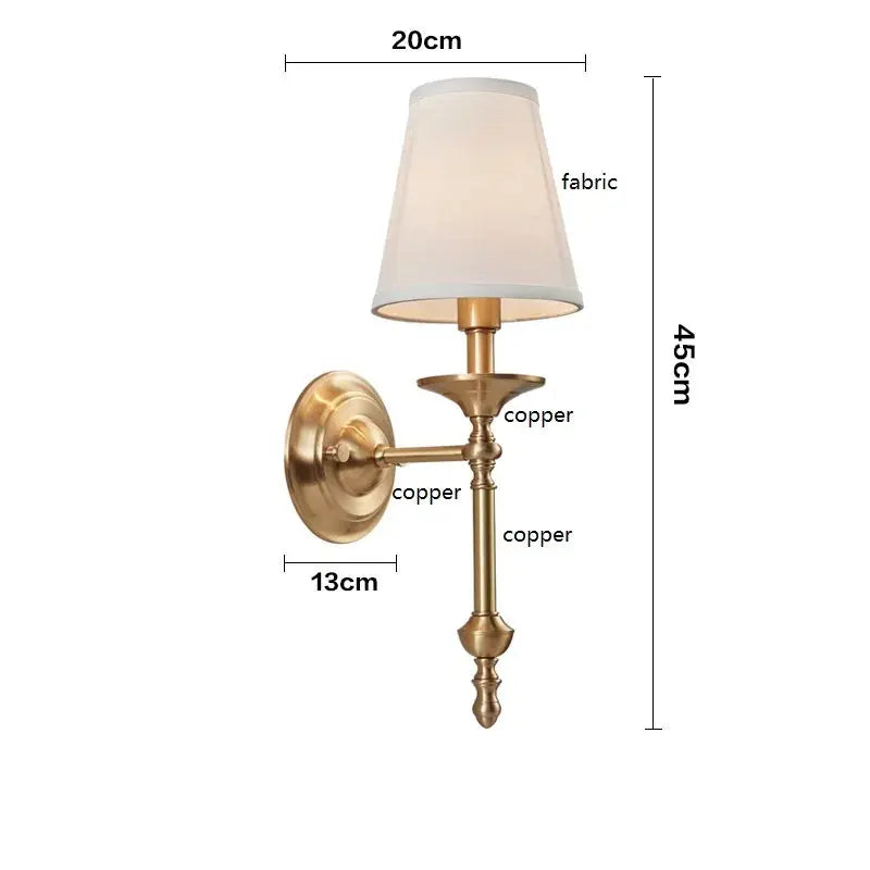 Wall sconce with dimensions labeled on a white background