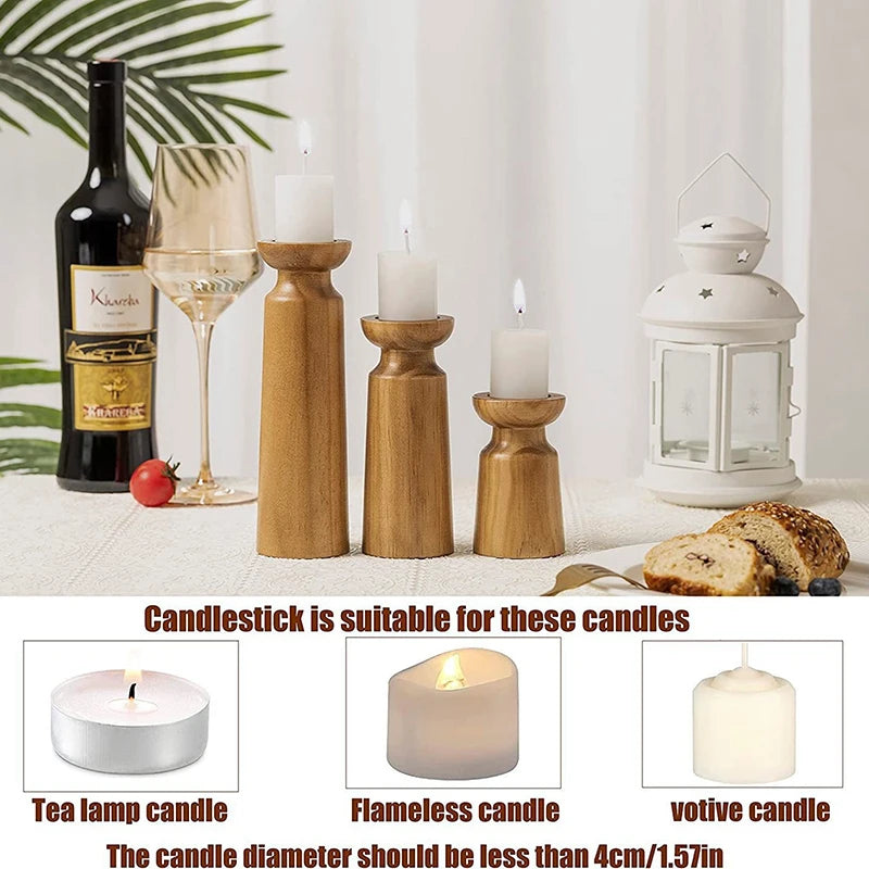 Candlestick holder with candles and wine on a table