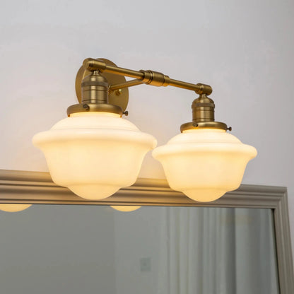Vintage-style wall lamp with glass shades