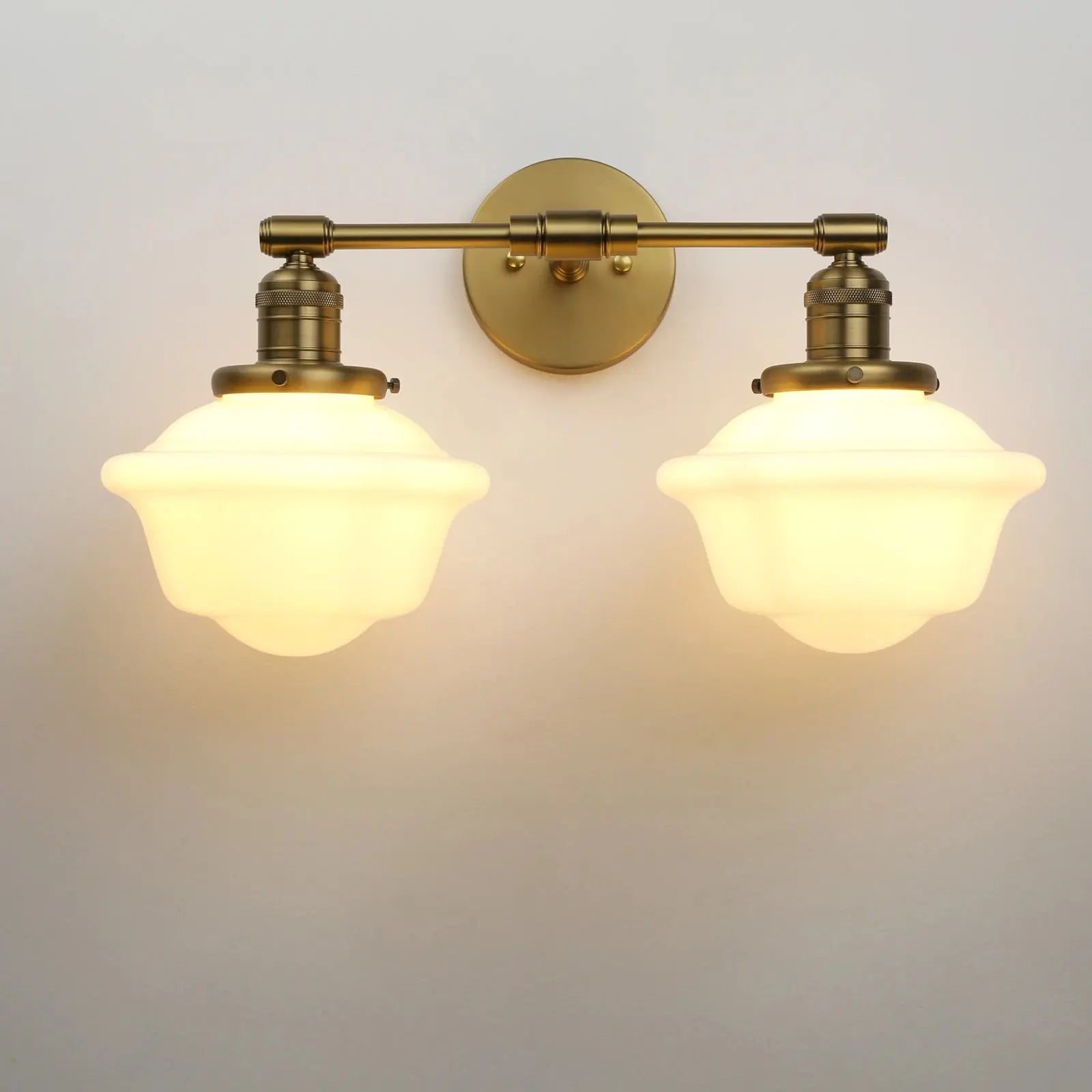 Vintage-style wall lamp with glass shades