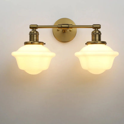 Vintage-style wall lamp with glass shades